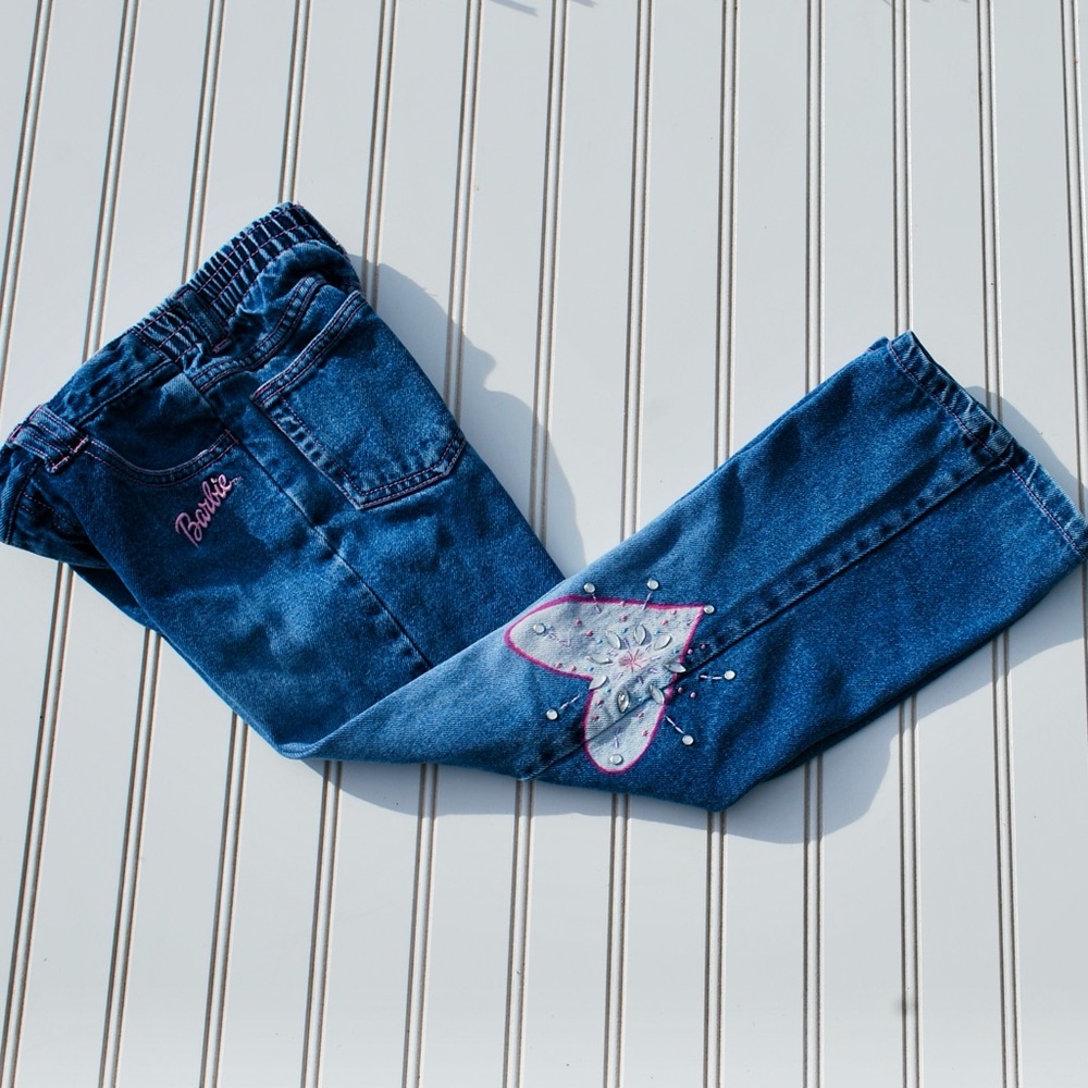 Vintage 2002 Barbie Avenue Blue Jeans with Rhinestone accents Girls Size 6 - Picture 2 of 13